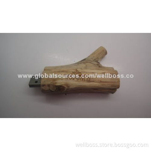 Wooden/Bamboo USB Flash Drive with 2.0 Interface, Logos Can be Made Using Laser Technique/Printing